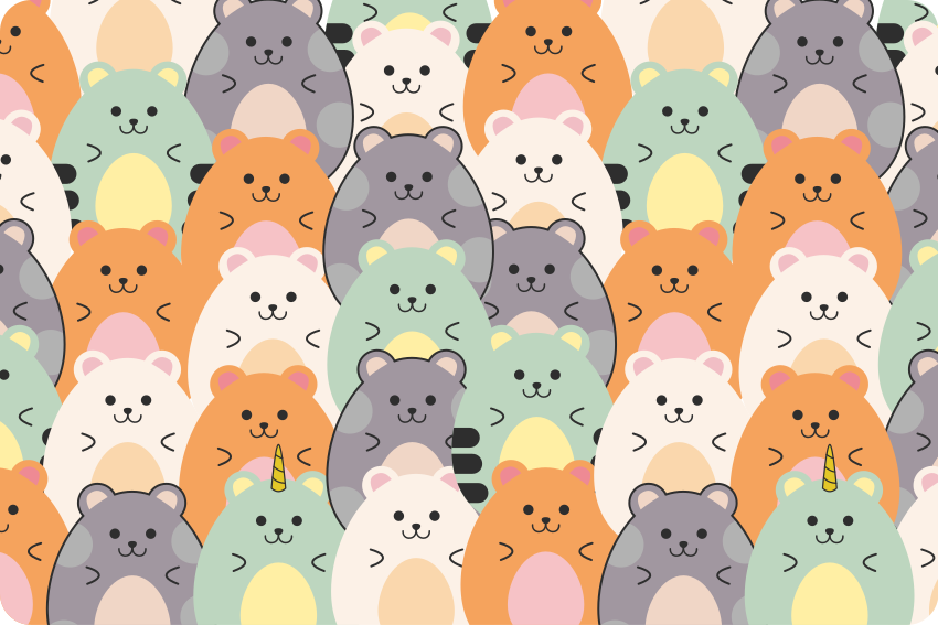 Vinyl teppich tiere mit bunten hamstern beim essen - TenStickers
