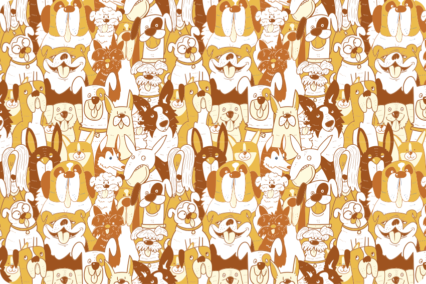 Vinyl teppich tiere hunde party - TenStickers