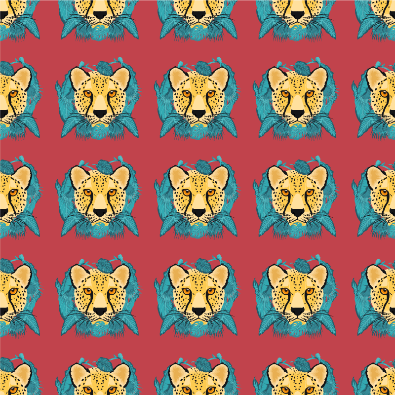 Vinyl teppich tiere im orientalischen leopardenstil - TenStickers