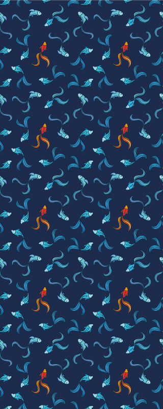 Vinyl teppich tiere ein von tausend orange fischen - TenStickers