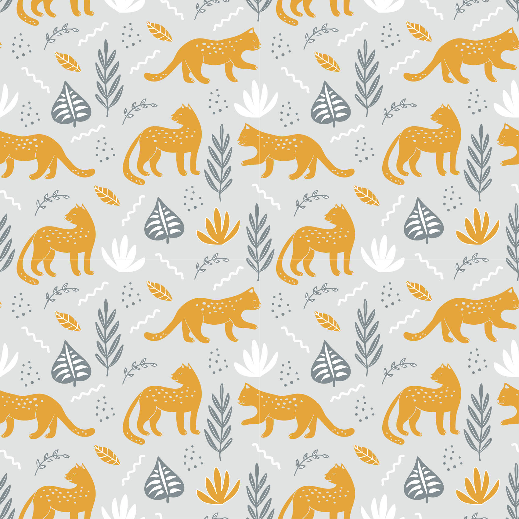 Vinyl teppich tiere leopardenspuren helles muster - TenStickers