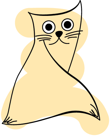 Vinyl teppich tiere mit beige bemalter katze - TenStickers