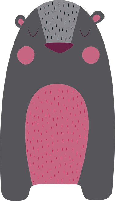 Vinyl teppich tiere grauer bär für kinder - TenStickers