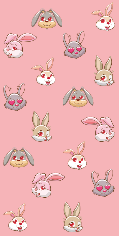 Vinyl teppich tiere mit hasen clipart set - TenStickers
