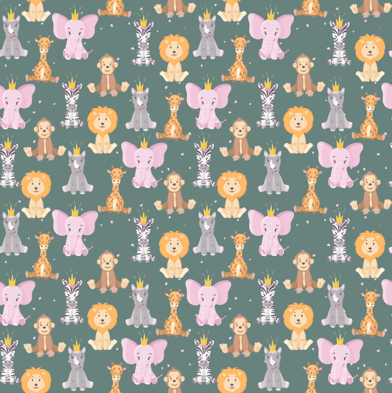 Vinyl teppich tiere mit süßem tierdesign - TenStickers