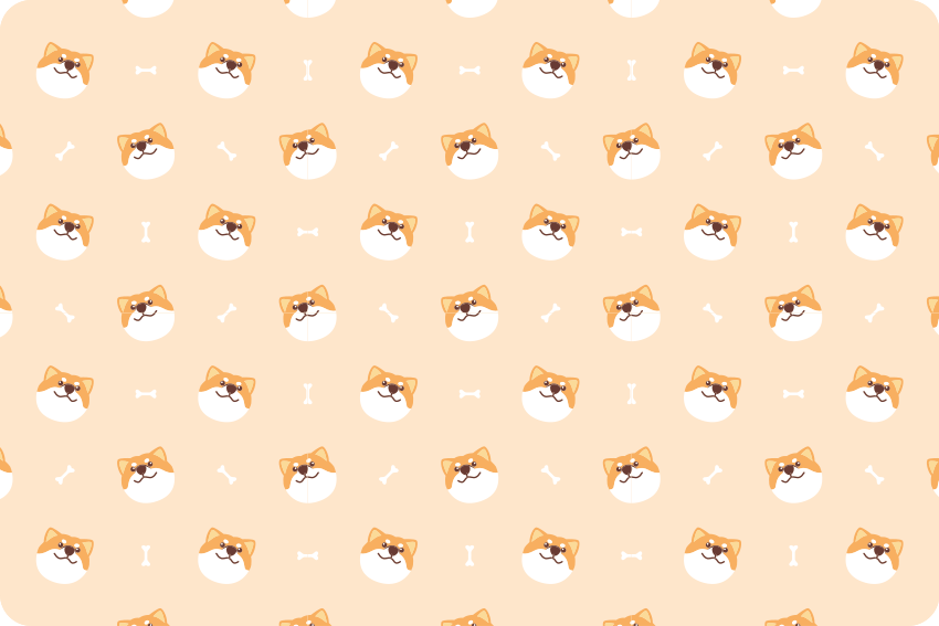 Vinyl teppich tiere mit süßem hundegesicht cartoon - TenStickers