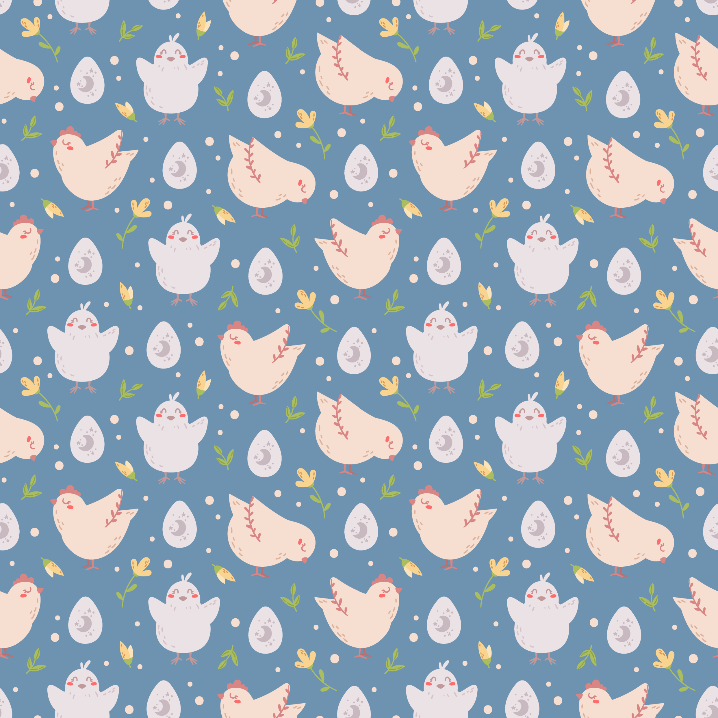 Vinyl teppich tiere mit hühnerfiguren für kinder - TenStickers