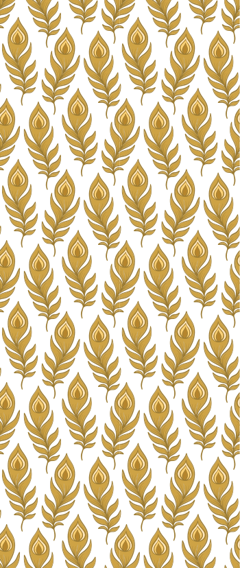 Vinyl teppich tiere blaue wildtruthahn mit goldenen blumen - TenStickers