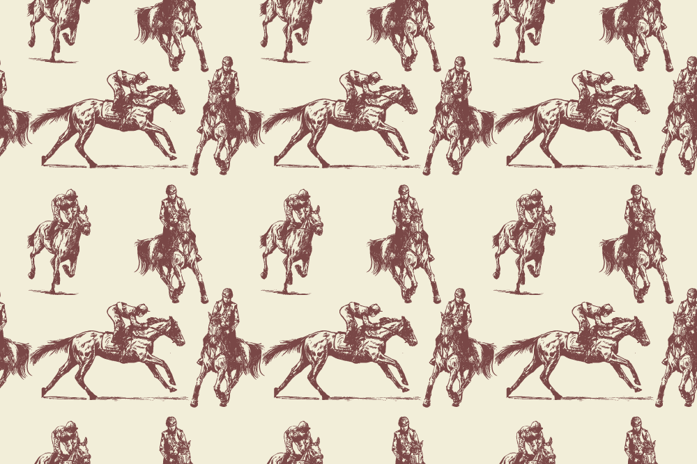 Vinyl teppich tiere mit beige-braunem pferdemuster - TenStickers