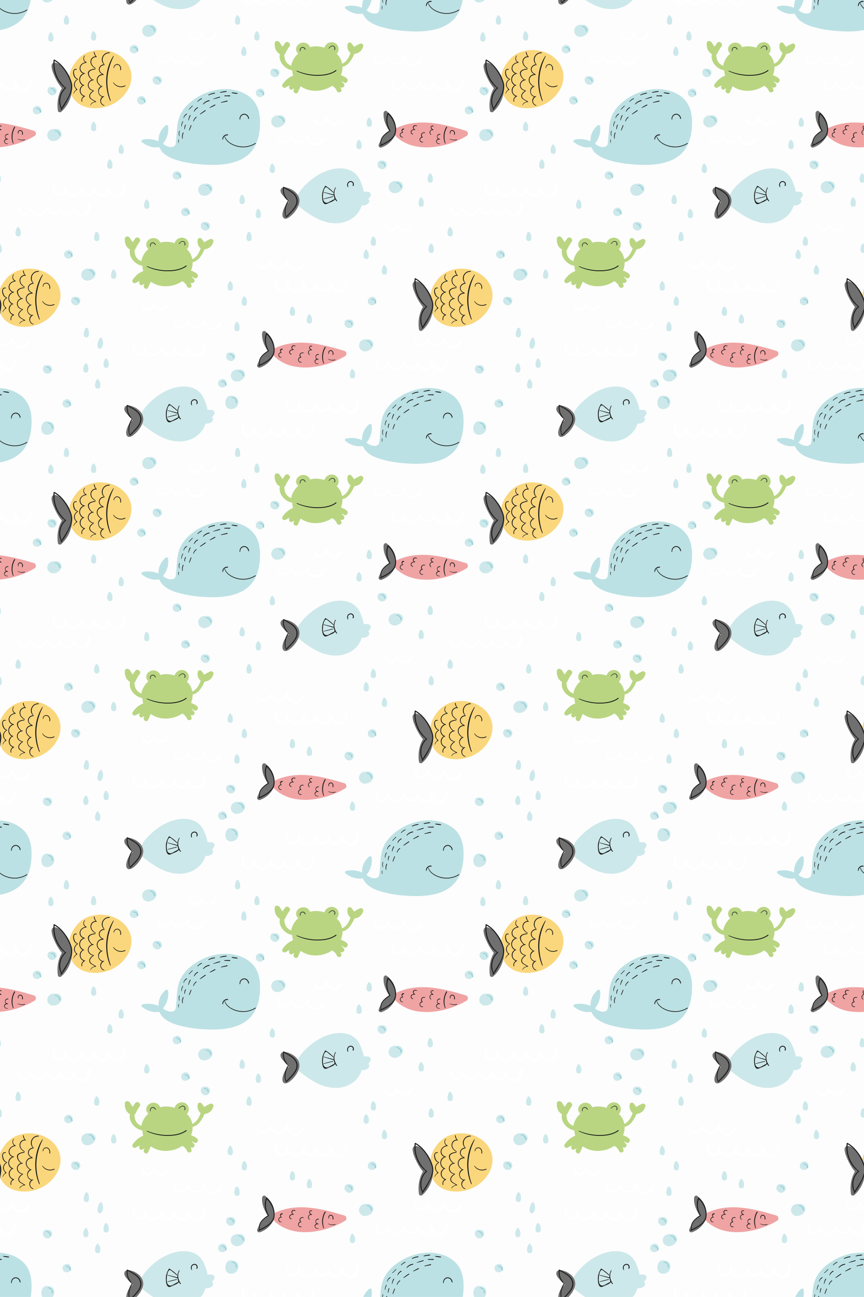 Vinyl teppich tiere bunte fische auf weißem hintergrund - TenStickers
