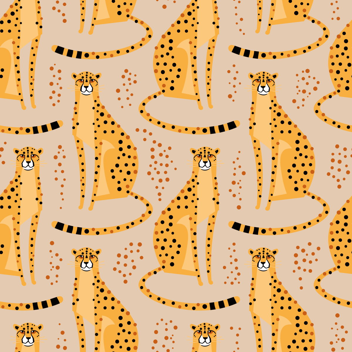 Vinyl teppich tiere leopardenillustration muster - TenStickers