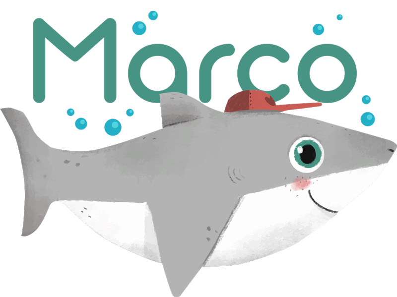 Vinyl teppich tiere verspielter haifisch charakter - TenStickers