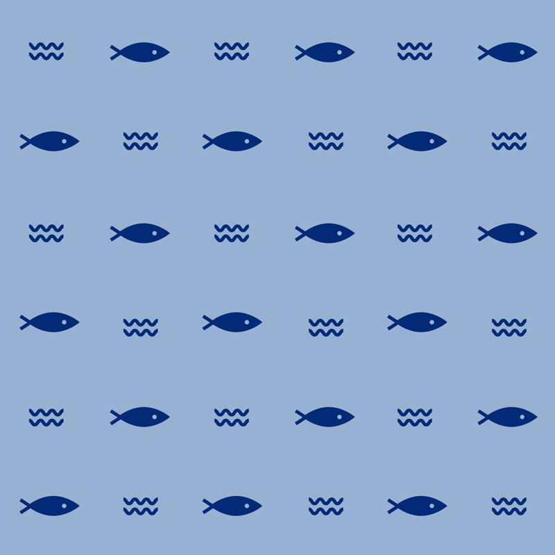 Vinyl teppich tiere mit gemustertem fischdesign - TenStickers