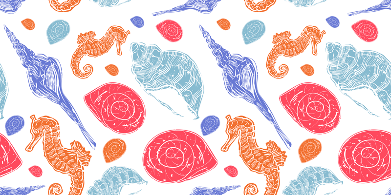 Vinyl teppich tiere bunte meeresbewohner - TenStickers