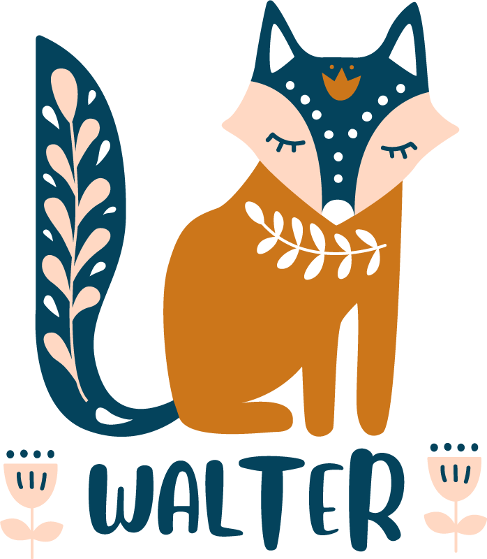 Vinyl teppich tiere fuchs charakter illustration - TenStickers