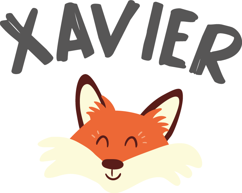 Vinyl teppich tiere mit verspieltem fuchs kopf - TenStickers