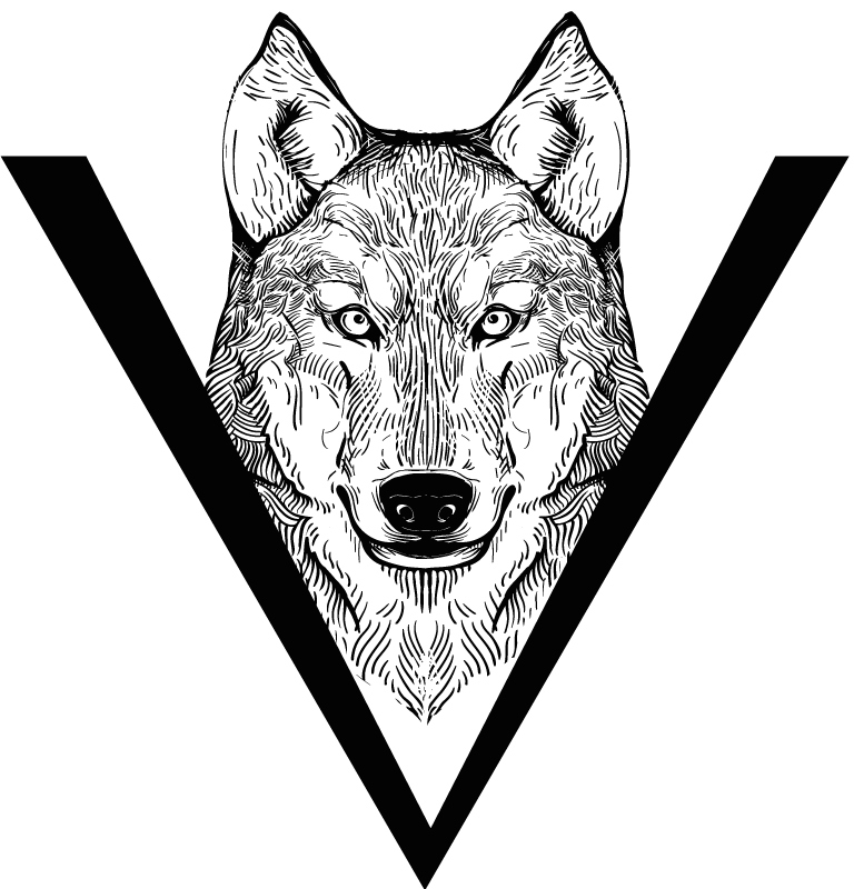 Vinyl teppich tiere mit wolf illustration - TenStickers