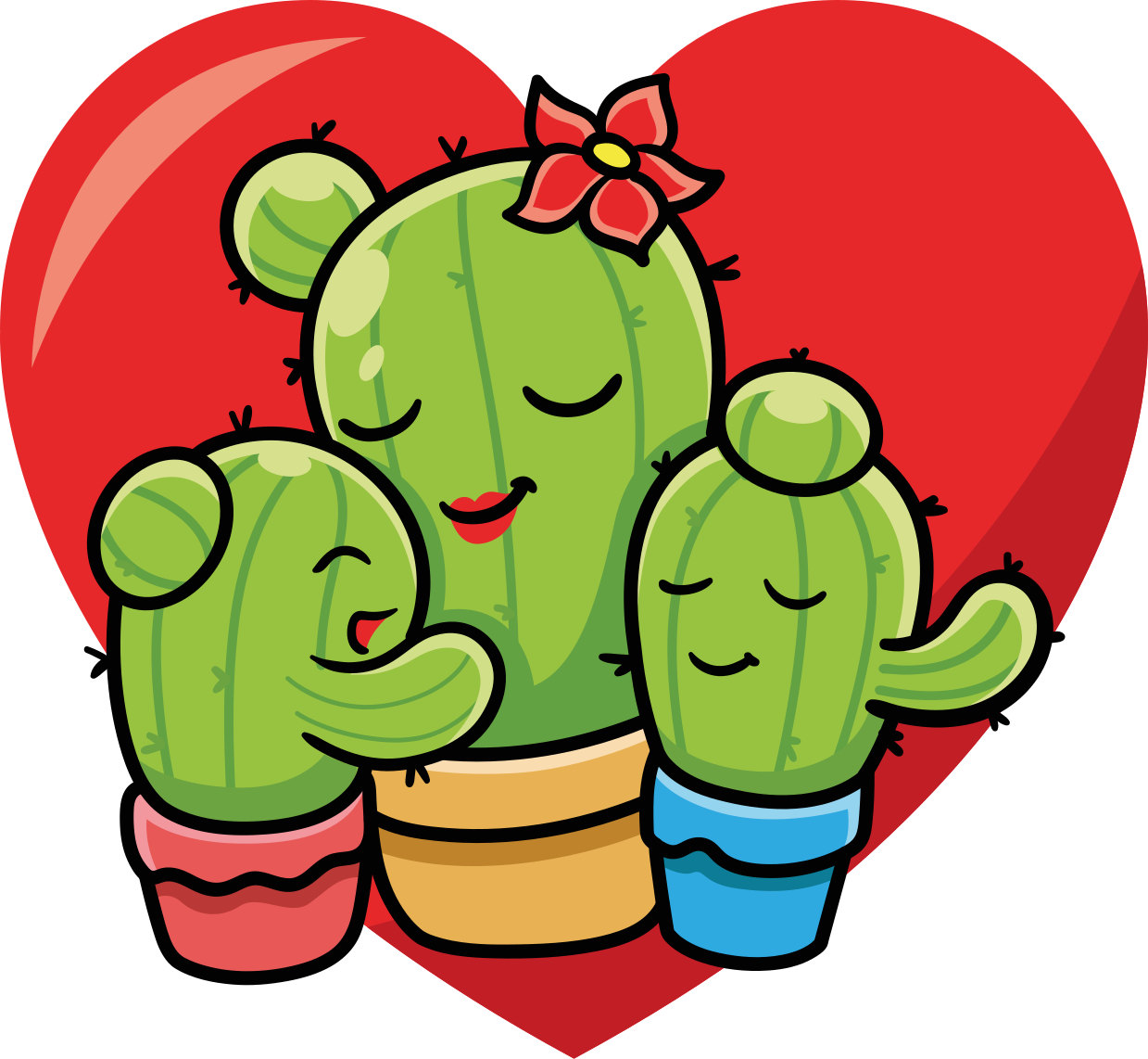 Vinyl teppich tiere cactus familienliebe - TenStickers