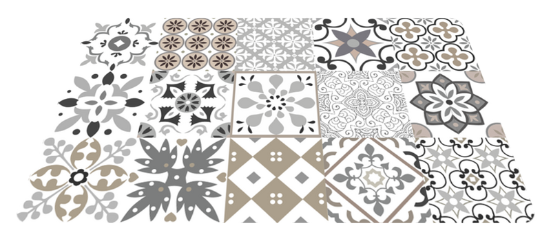 Vinyl teppich küche geometrisches fliesenmosaik - TenStickers