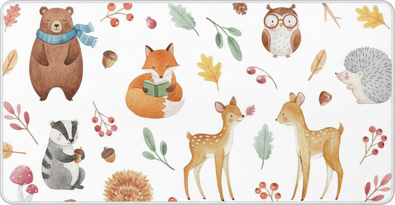 Vinyl teppich küche fantasievolle wald-aquarelle - TenStickers