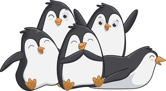 Vinyl teppich tiere glückliche pinguin familie - TenStickers
