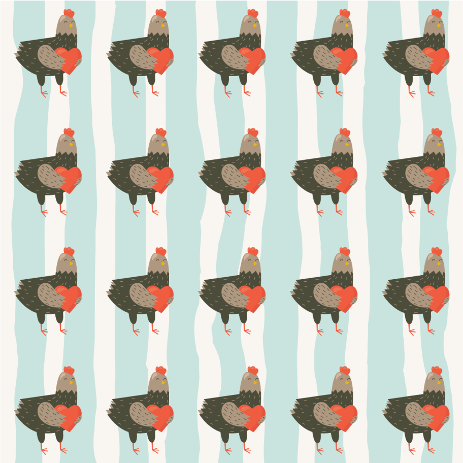 Vinyl teppich tiere mit charmantem hühnerdesign - TenStickers