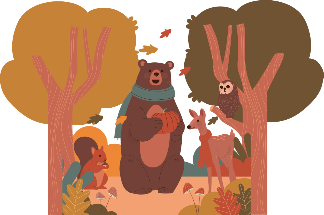 Vinyl teppich tiere herbstwald kreaturen - TenStickers