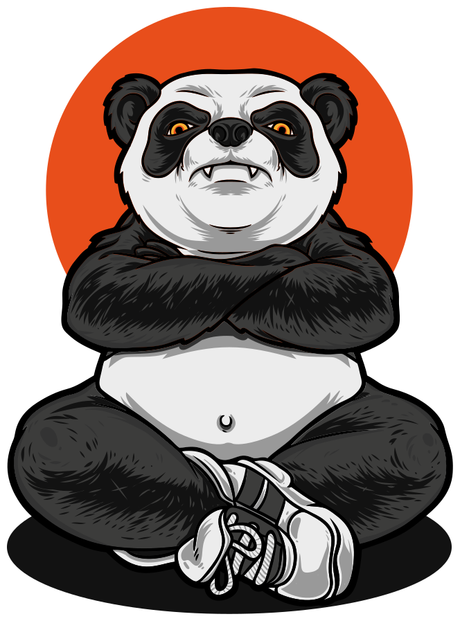 Vinyl teppich tiere panda umarmt die ruhe - TenStickers