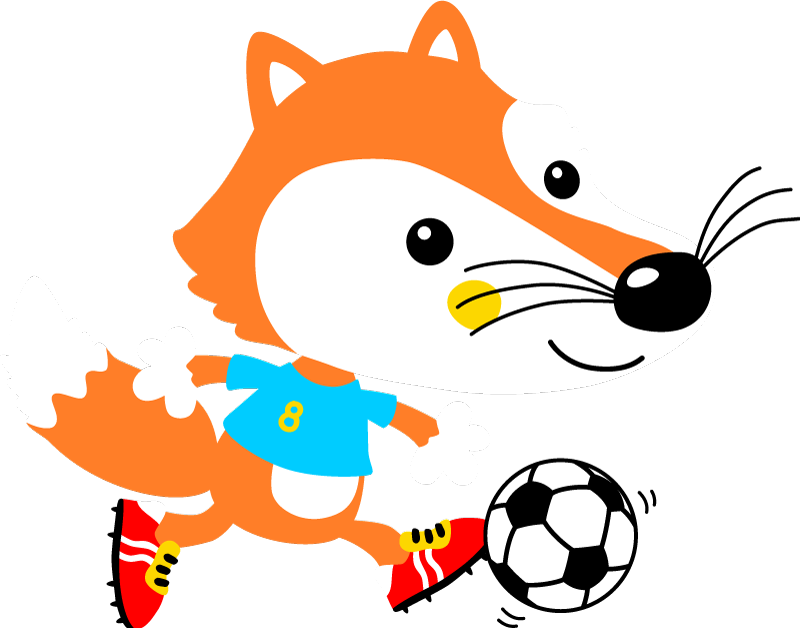 Vinyl teppich tiere mit verspielter fuchsfigur - TenStickers
