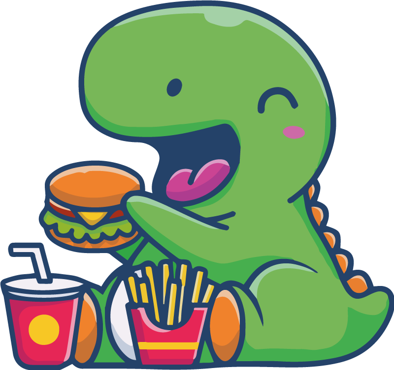 Vinyl teppich tiere glücklicher grüner dinosaurier - TenStickers