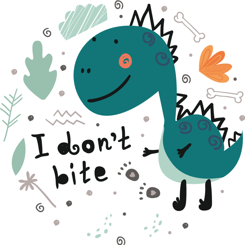 Vinyl teppich tiere freundlicher cartoon dinosaurier - TenStickers