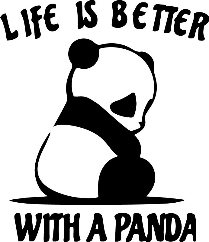Vinyl teppich tiere mit panda illustration zitat - TenStickers