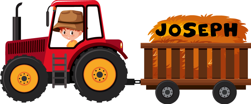 Vinyl teppich tiere traktor mit heu - TenStickers