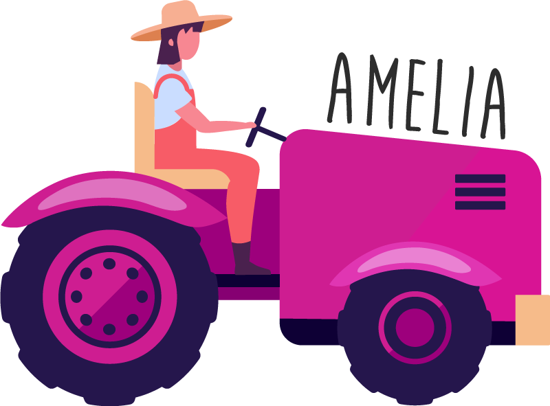 Vinyl teppich tiere persönliches traktor abenteuer - TenStickers