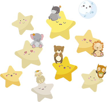 Vinyl teppich tiere sterne für das kinderzimmer - TenStickers