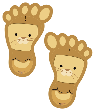 Vinyl teppich tiere mit niedlichen tierpfoten - TenStickers