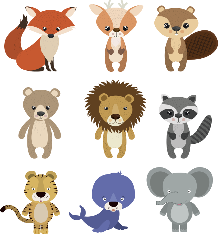 Vinyl teppich tiere für die dekoration von kisten - TenStickers