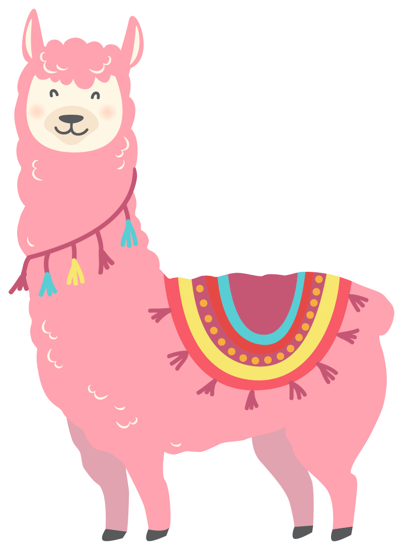 Vinyl teppich tiere llama rosa - TenStickers