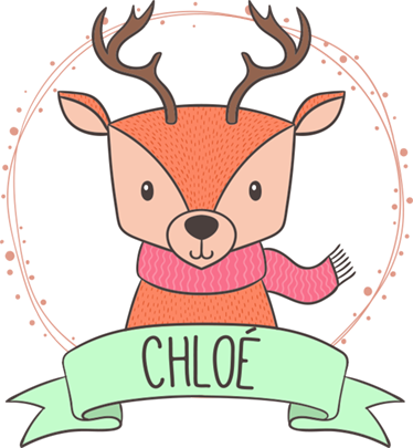 Vinyl teppich tiere baby reh mit namen - TenStickers