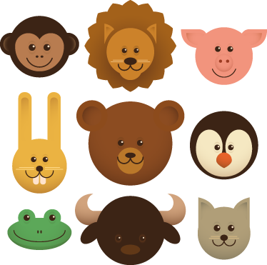 Vinyl teppich tiere für glückliche kreaturen - TenStickers