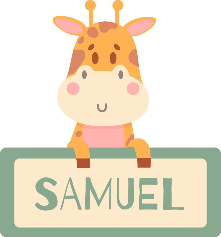 Vinyl teppich tiere giraffe mit namen - TenStickers