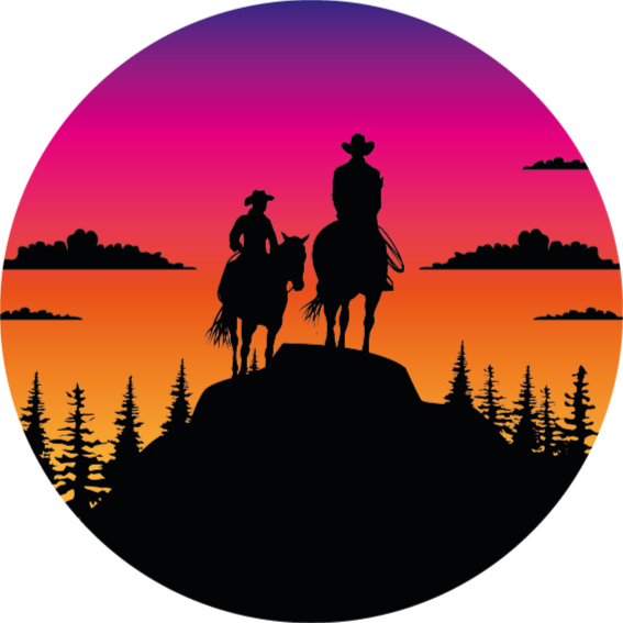 Vinyl teppich tiere berge wildwest und pferde - TenStickers