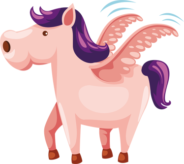 Vinyl teppich tiere süßes geflügeltes pony - TenStickers