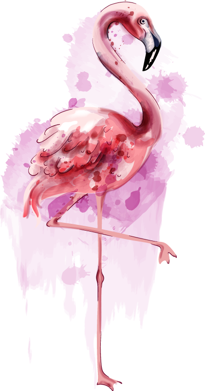 Vinyl teppich tiere elegante flamingo silhouette - TenStickers