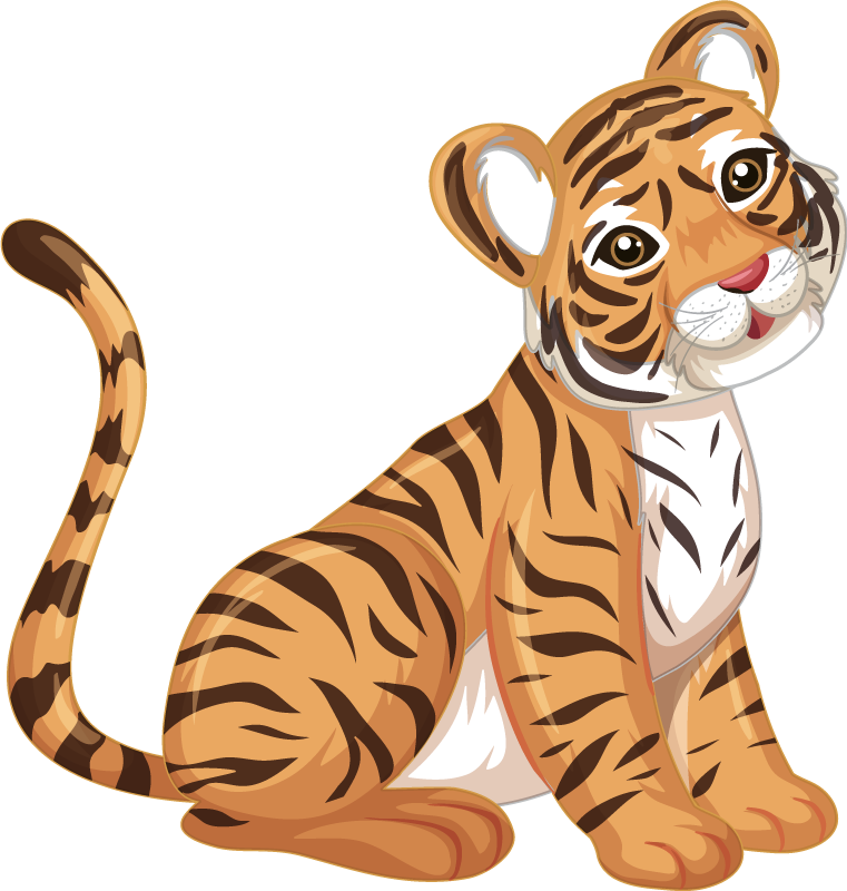 Vinyl teppich tiere verspielter tigerjunges - TenStickers