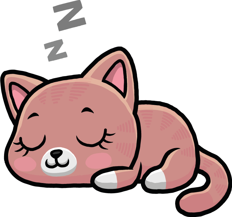 Vinyl teppich tiere schlafende katzenillustration - TenStickers