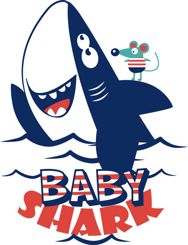 Vinyl teppich tiere mit fröhlichem haifisch charakter - TenStickers