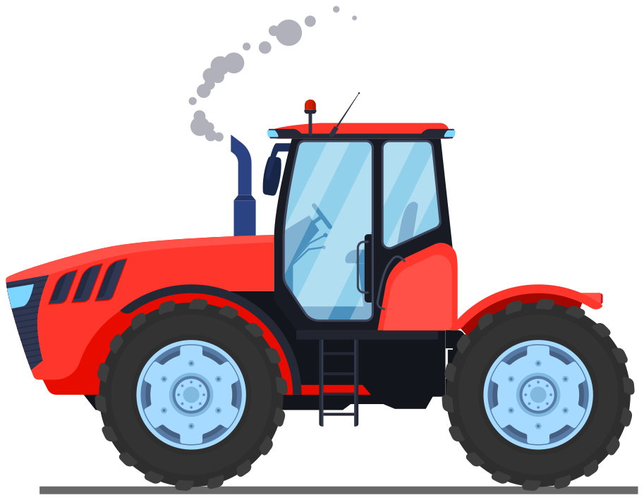 Vinyl teppich tiere roter traktor auf dem bauernhof - TenStickers