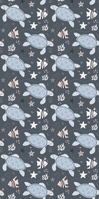 Vinyl teppich tiere schildkröten und fische unterwasser - TenStickers