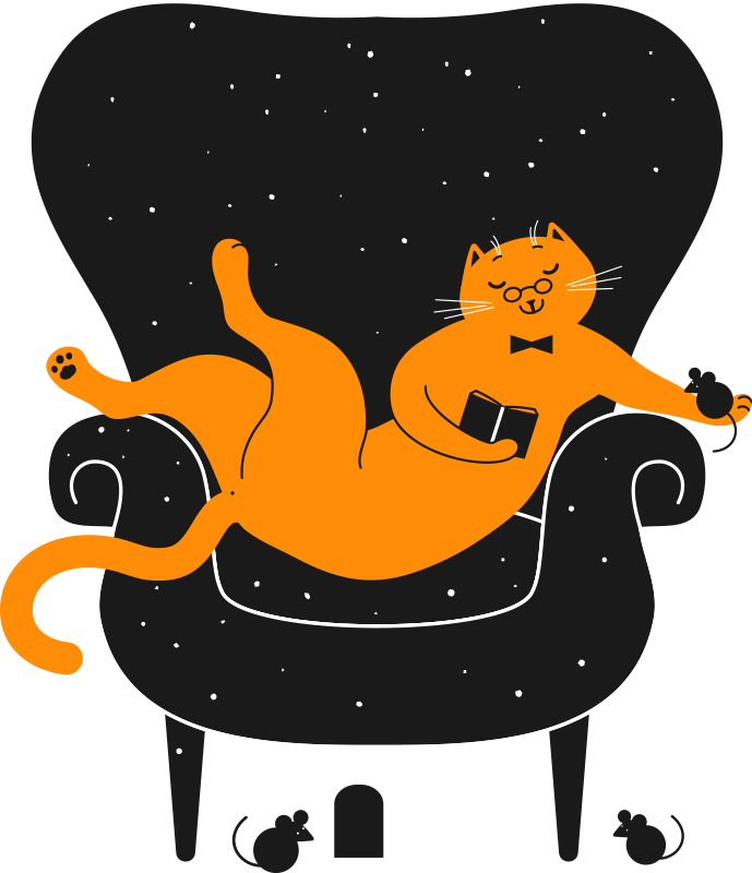 Vinyl teppich tiere katze und maus - TenStickers